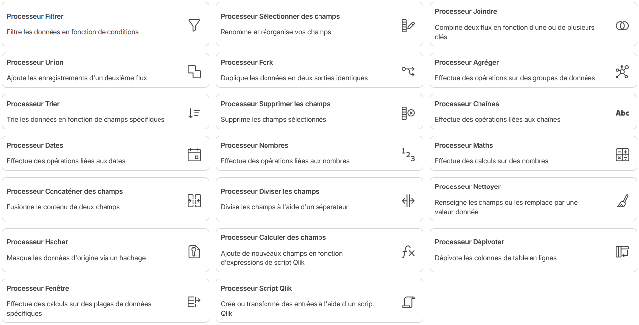 DATAFLOW : De larges possibilités de transformation pour préparer vos données.